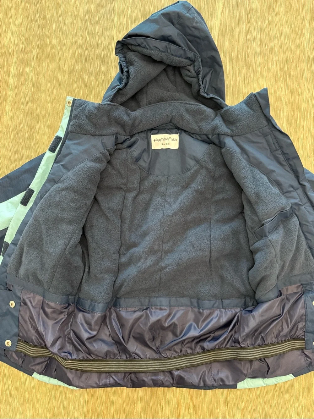 Kids Heavyweight Fleece Lined Waterproof Ski Jacket Navy Blue Medium